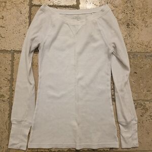 White Long Sleeve Thermal Top